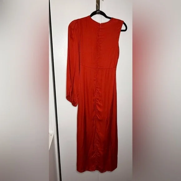 FARM Rio Red One-Shoulder Maxi Cutout Dress Long Sleeve - Small - Picture 10 of 16